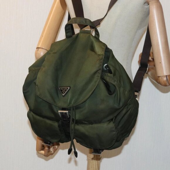 PRADA Backpack Nylon Khaki Auth bs16382 - Picture 14 of 16